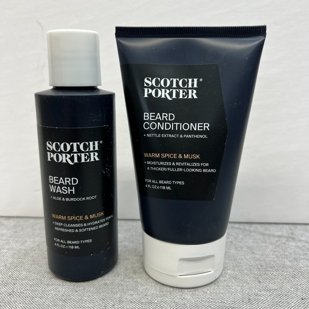 Scotch Porter Beard Wash‎ & Conditioner 4 Fl Oz Warm Spice & Musk New Sealed